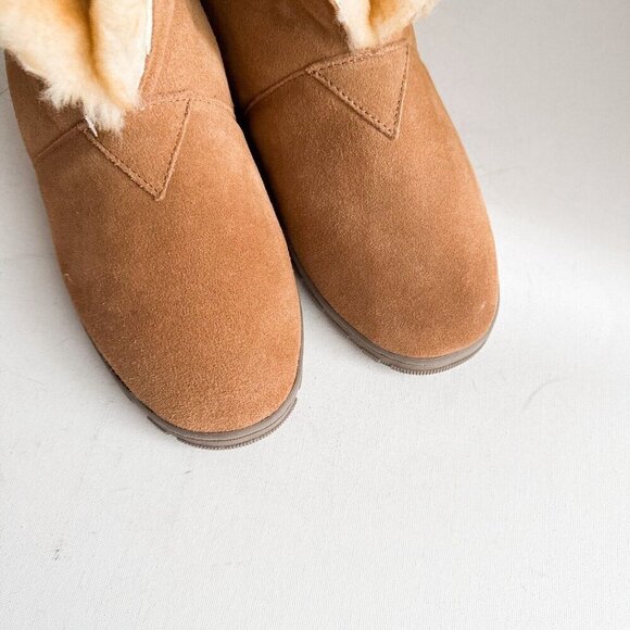 Cloud Nine Sheep Skin Suede Brown High Top Bootie Slippers 11 - Picture 6 of 7